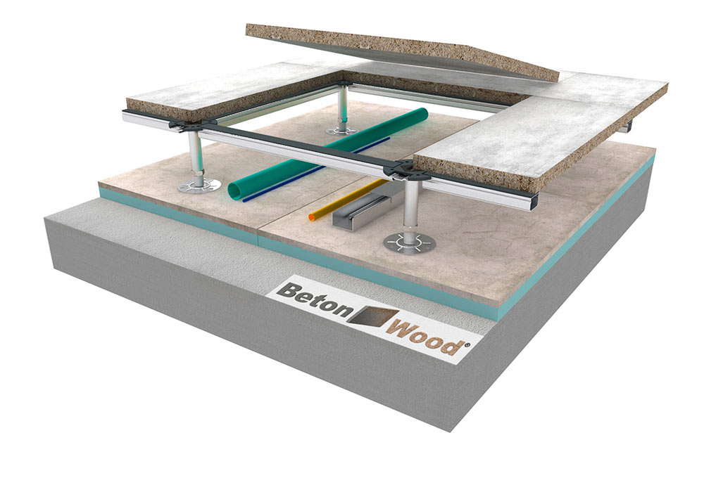 Pavimento sopraelevato con Betonstyr
