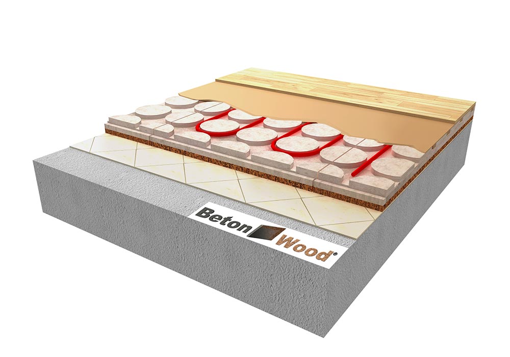 Pavimento radiante Betonradiant cork