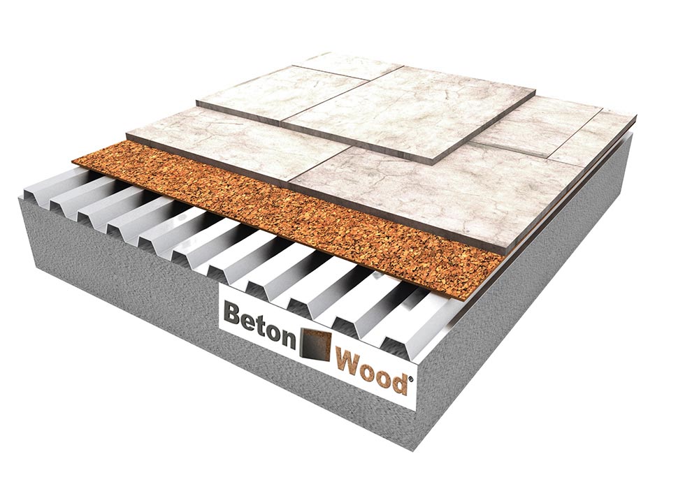 Sottotetto BetonWood e sughero su lamiera